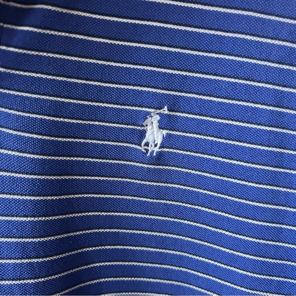 Polo by Ralph Lauren Men’s Blue Striped Polo Shirt , Size M) Preppy Casual - Picture 4 of 5